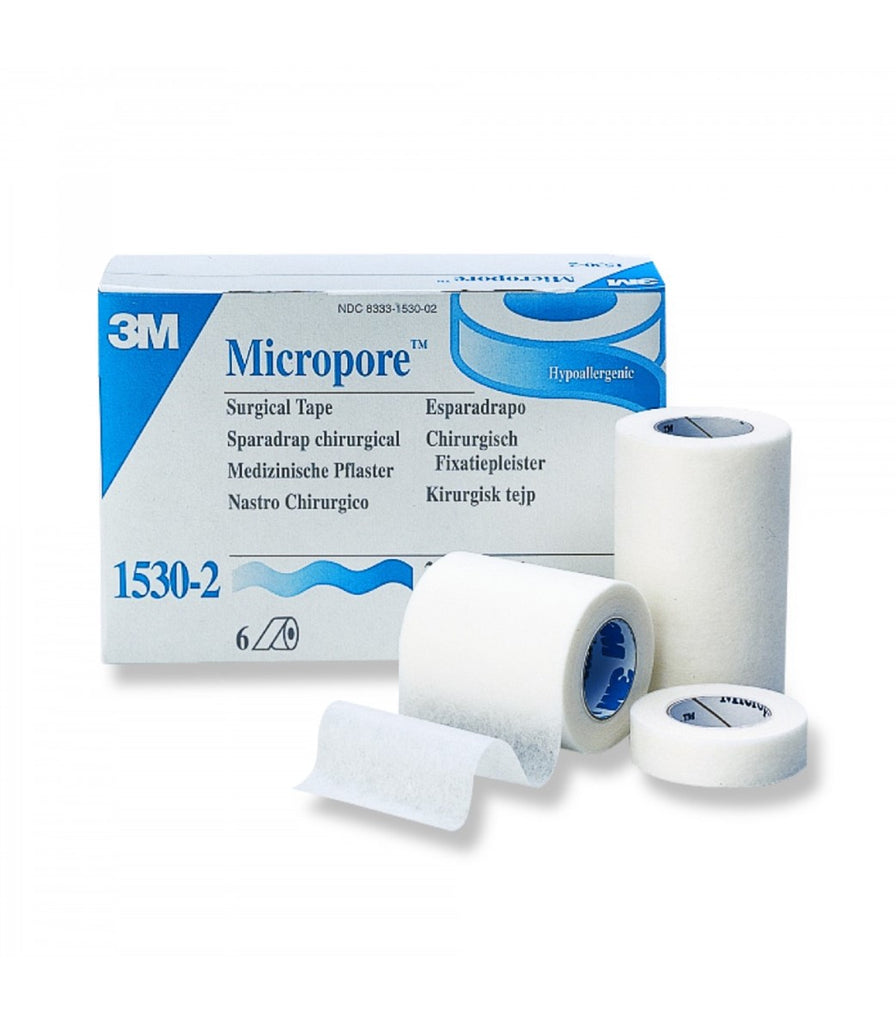3M Micropore Paper Tape - White, 1 X 10Yds (Box of 12)(Pack of 2)
